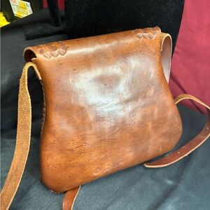 Elegant Brown Leather Messenger Bag